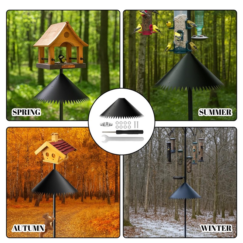 Squirrel Baffle for Bird Feeders, Wrap Around Squirrel Deterrent for