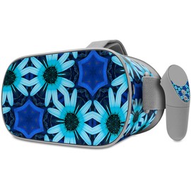 Decal Style Skin Wrap Compatible with Oculus Go Headset - Daisies Blue (Oculus NOT Included)