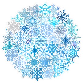 Snowflake Stickers, Winter Snowflake Stickers 50PCS Christmas Stickers Winter Party Decorations Gifts Waterproof Vinyl Snow Stickers for Crafts Winter Envelopes Gifts Water Bottles Laptop Suitcase