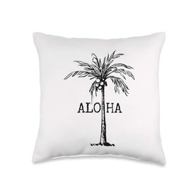 TEAM ALOHA DESIGN CO Hawaii from The Island-Feel The Aloha Flower Spirit Throw Pillow, 16x16, Multicolor