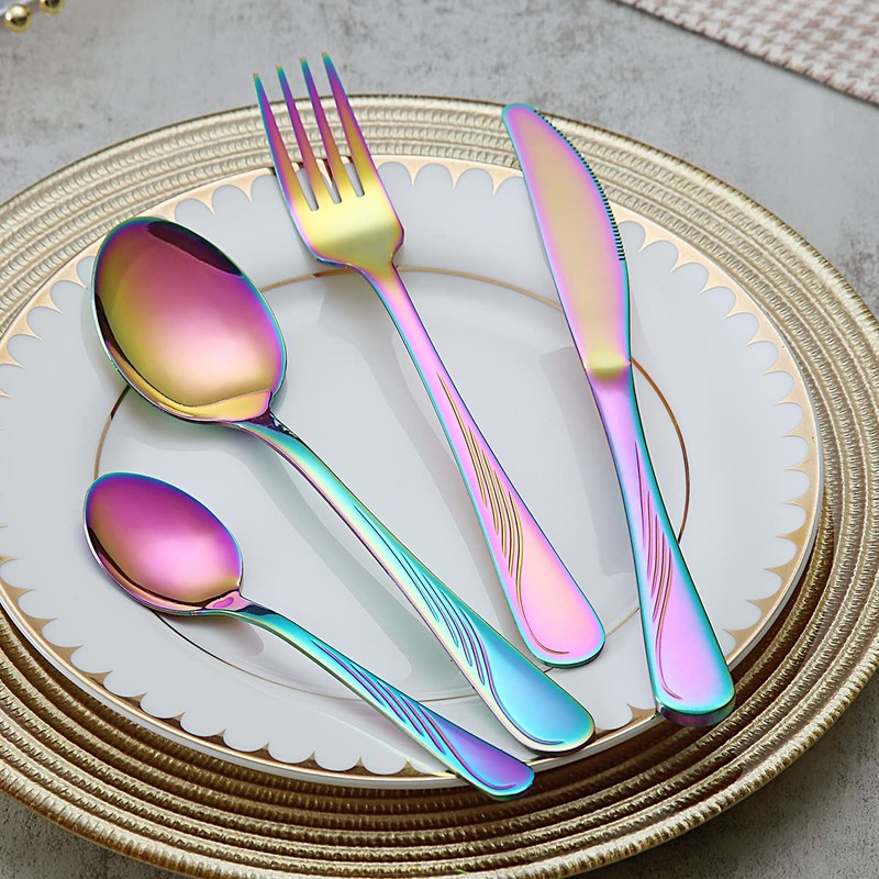 Evanda Portable Utensils, Travel Camping Cutlery Set, Stainless Steel Flatware