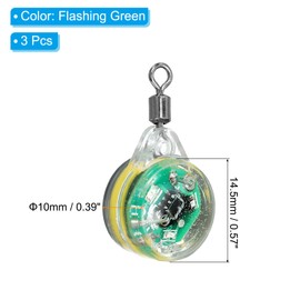 PATIKIL LED Fishing Lure Light, 3 Pcs Eye Shape Deep Drop Fishing Light LED Spoons Underwater Fishing Lights Lighted Bait Trolling Lures Rig Flashing Green
