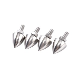 Universal Bullet License Plate Fastener Screw Caps for Standard License Plates 1-inch Stud w/Metric M6 x 1.0 Threads 4 Pcs 304 Stainless Steel Highly Polished to a Beautiful Mirror Like Finish