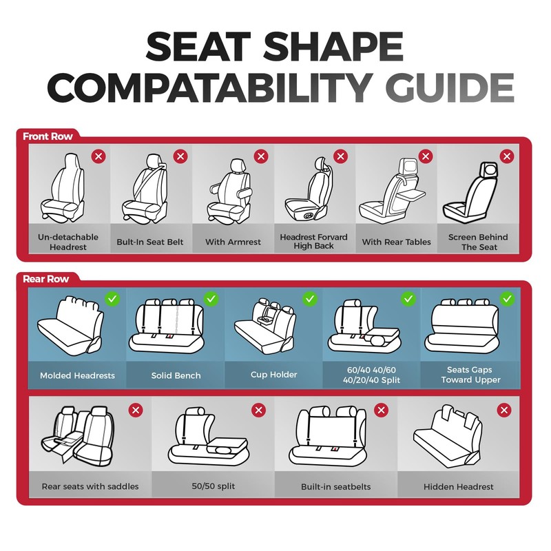 FREESOO Front Car Seat Covers - Luxury Breathable Waterproof Faux