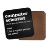 Computer Scientist Square Coaster - IT Work New Job Dictionary