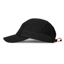 Clakllie Waterproof Baseball Cap Snapback 5 Panel Cap Dad Fitted Caps Moisture Wicking Outdoor Hat for Camping,Black-WBBC9