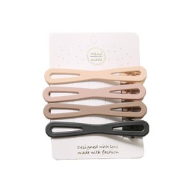 Akkerds Khaki Undamaged Duck Mouth Clip Bangs Clip Simple Side Cut One Word Clip Back Hairpin Hair Accessories for Daily Use Length About 3.1 inches (8 cm) (4 Pack) 8 Words Style