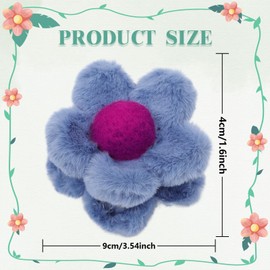 HAIMEIKANG Flower Claw Clips - 2 PCs Fluffy Flower Hair Clips for Women Large Claw Clips for Thick Hair Thin Hair Strong Hold Nonslip Hair Clips for Girls