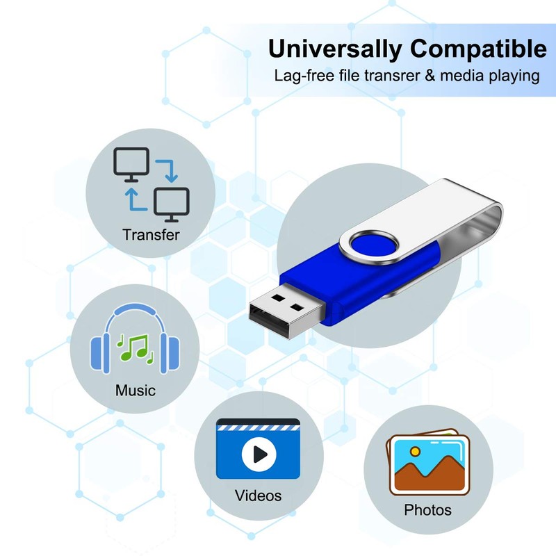 Fesaymi 2 GB USB Flash Drive, Multicoloured, 360° Rotation, Hi-Speed