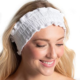 Seersucker Spa Headband- White