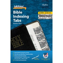 tabbies Digital Camo Bible Indexing Tabs, Old & New Testaments, 90 Tabs Including 66 Books, 11 Reference, 6 Personal, 7 Write-on Tabs (58413)