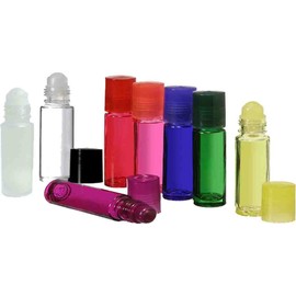 The Parfumerie 10 ml. Glass Roll on Bottle. Perfect for Essential Oils Aromatherapy, Perfume and Cologne. Plastic Roller Color or Clear Based on Availability. Pipettes Included (72 Bottles, Blue)