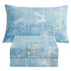 JSD Blue Floral Print Sheet Set Twin Size, 3 Piece