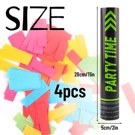 dellyy Confetti Cannon x 4, XXL Confetti Cannon, Biodegradable, Confetti Cannon, Wedding, Party Popper, for Wedding, Party, Birthday, New Year's Eve (Colourful)