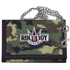 2Stoned Wallet Embroidered with Chain and Velcro Fastening Camo Gym Bag for Adults and Children, green, m
