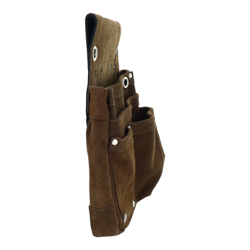 Sankyo Corporation DBLTACT Suede Genuine Leather Nail Bag 2-Tier Brown