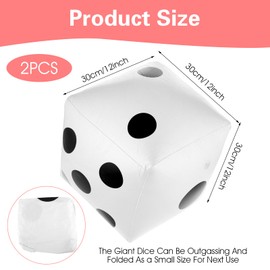 Prasacco Pack of 2 Inflatable Cubes, Giant Cube, Jumbo Inflatable Cube, Pool Toy, Jumbo Cube, Gutter Dice for Pool Games, Lawn Games, Party Favour Outdoor Floor Games