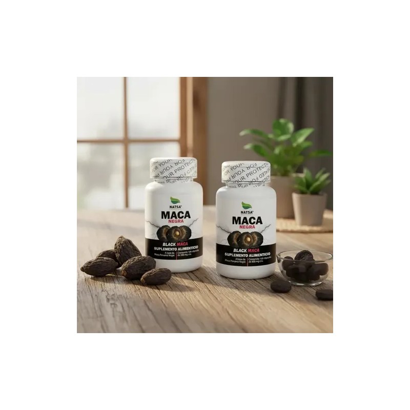 Maca Negra, 200 Cápsulas (2 Frascos 100 Cap C/u) Natural
