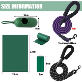 JSTHHTT 2 Stück 1,2m Starke Hundeleine mit Bequemen Gepolsterter Griff, Leine Hund für Mittelgroße & Große Hunde, Hundeleine Verstellbare Schleppleine, Reflektierend Führleine aus Weichem Nylon