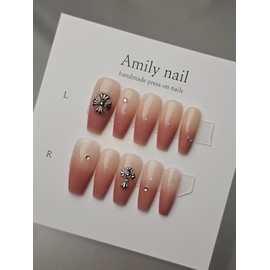 ♡Dry rose gradient [Handmade nail tip] Emily nail - Stiletto / ♡드라이로즈 그라데이션 [수제네일팁] 에밀리네일 - 스틸레토