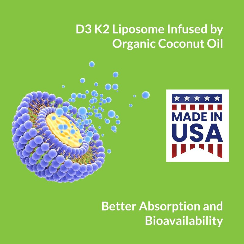 UpNourish Liposomal Vitamin D3 10000IU K2 MK-7 200mcg Softgel 180