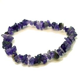 Chip Bracelet on Elastic Drawstring | Gemstone Stretch Bracelet for Men and Women | Healing Stone and Jewellery for Everyday Use (Amethyst), Gemstone, Amethyst