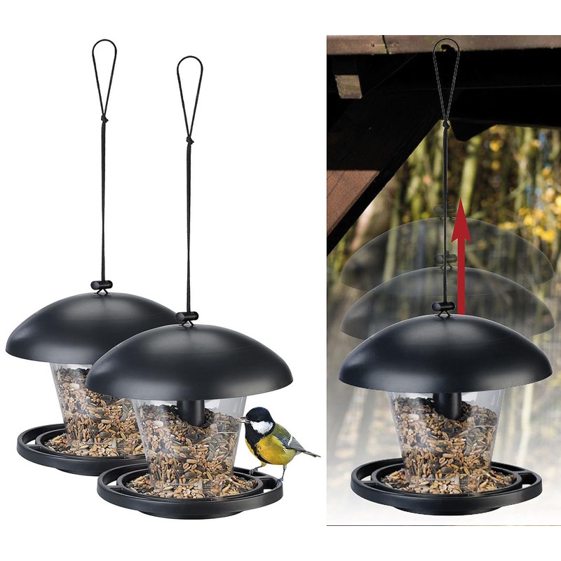 Royal Gardineer Bird Feeder Silo: Set of 4 Weatherproof Hanging