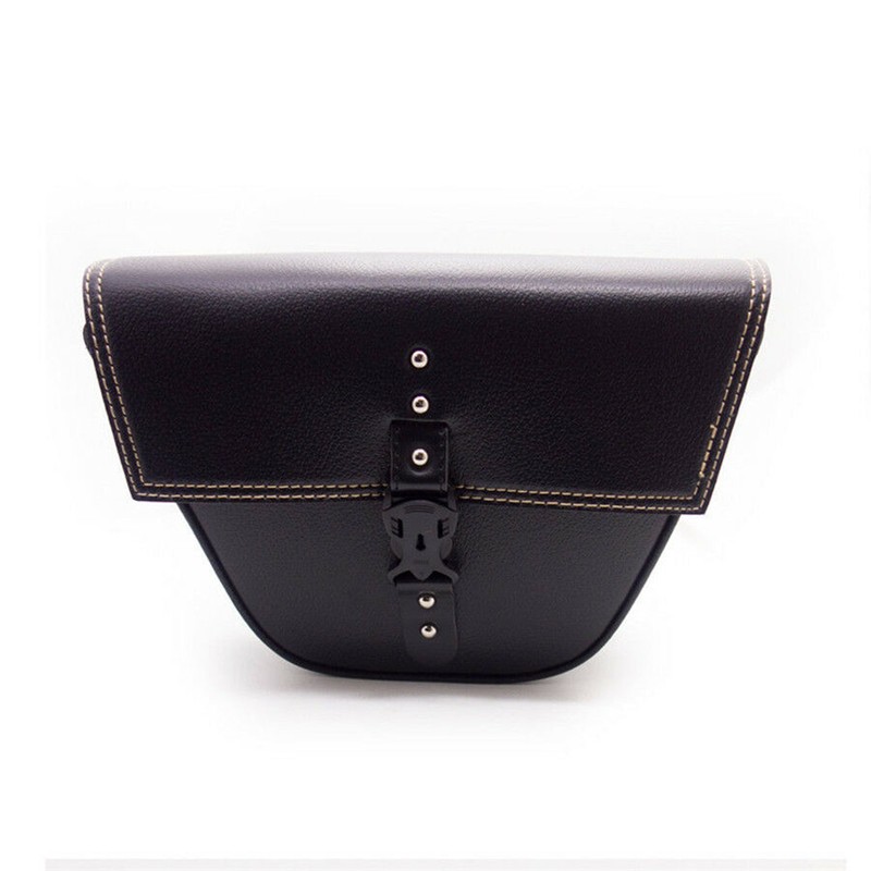 Triangle Synthetic Leather Motorcycle Side Saddle Bag For Cafe Racer