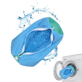 Shoe Wash Bag, Washing Machine, 360° Cleaning, Shock-Absorbing and Noise-Reducing, Multi Protection Shoe Bag, Washing Machine, Reusable Trainers, for All Shoe Types Sizes (Blue-1)