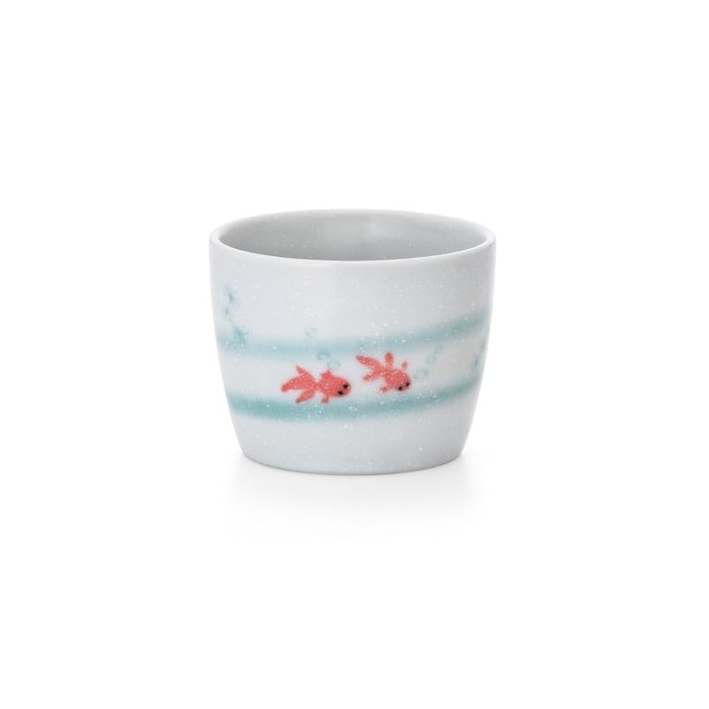 Kanese Soba Boar Cup Set, Mino Ware, Swimming Goldfish Free