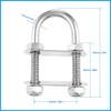 2pcs Marine Boat Stern Bow Eye Tie Down U-Bolt Rigging