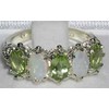 925 Sterling Silver Real Genuine Peridot and Opal Womens Eternity