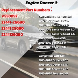 22441-2GGB0 VS50892 Engine Valve Cover Gasket Set- Valve Gasket Kit For Hyundai Santa Fe Sport Sonata 2.0 2.4L Tucson 2.4L, For Kia Optima Sorento 2.0 2.4L Replace 22441 2GGB0
