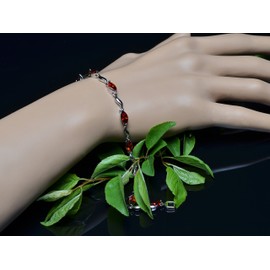 Crystalline Azuria Women 18ct White Gold Plated Teardrops Red Zirconia Crystals Set Necklace 17.7 inches Dangle Earrings Bracelet