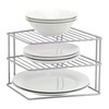 SmashingDealsDirect® 3 Tier Grey Corner Kitchen Plate Rack Tidy Cupboard