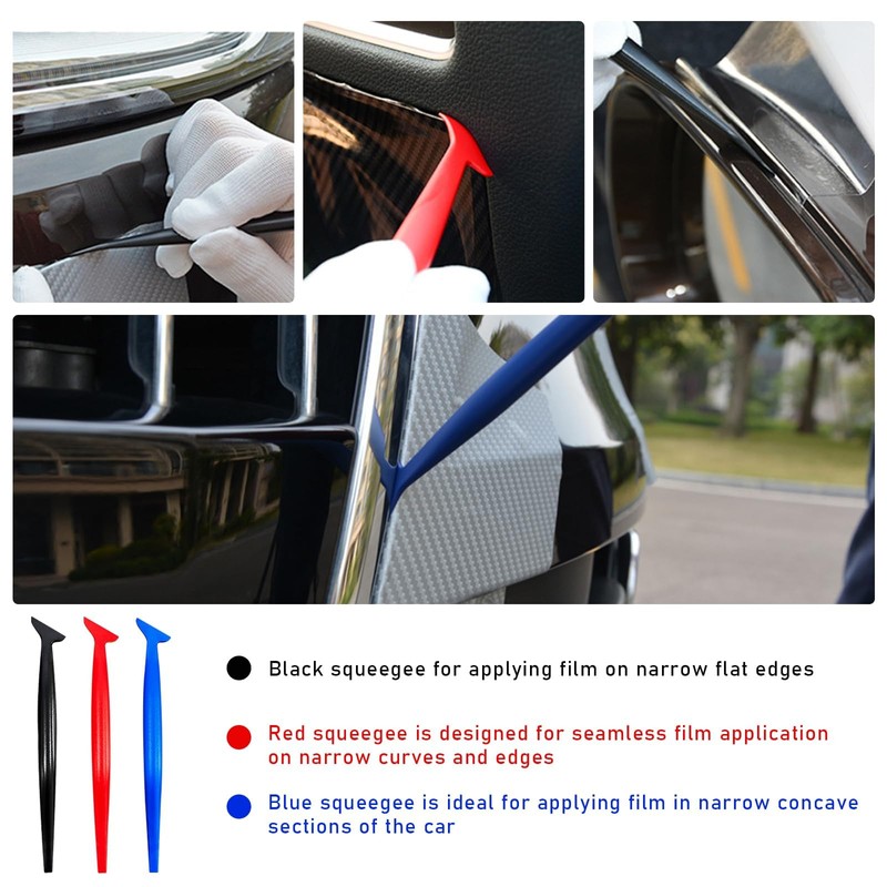3PCS Car Wrapping Vinyl Tool Kit, 3 in 1 Flexible