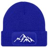 Neverless® Men's Beanie Winter Hat with Patch Mountains Nature Outdoor