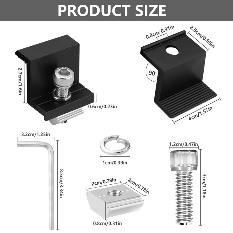 Pack of 8 Solar Panel Brackets, 30 mm Solar Panel