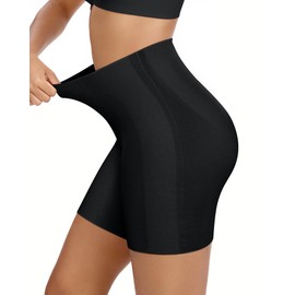 OEAK Tummy Control Shapewear for Women Seamless Girdle High Waisted Body Shaper Underwear Panty Smooth Under Dress Shapewear Black Shorts XL