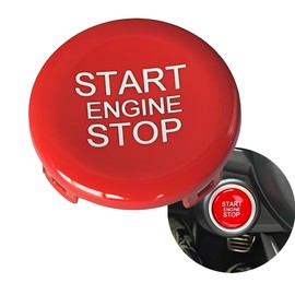 ANGELGUOGUO Red ABS Car Engine Start Stop Switch Button Cover Trim Replacement for Alfa Romeo Giulia Stelvio 2017 2018 2019 2020