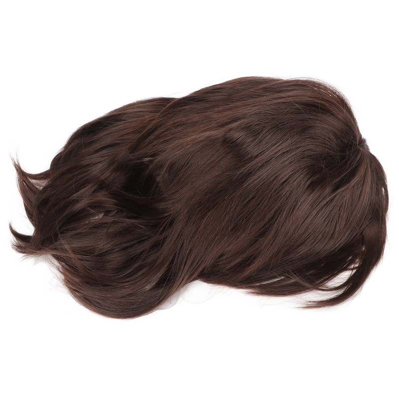 Men Wig Short Brown Straight Breathable Inner Mesh Soft Fluffy