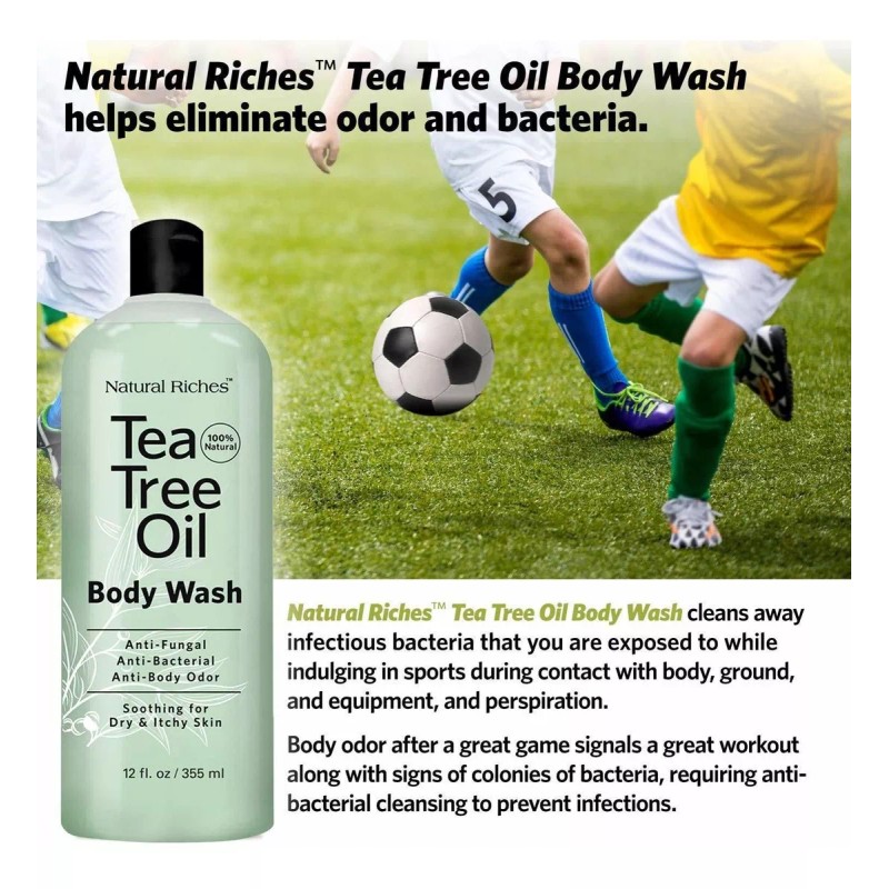 Natural Riches Aceite De Té Antifúngico Para El Cuerpo, Jabón