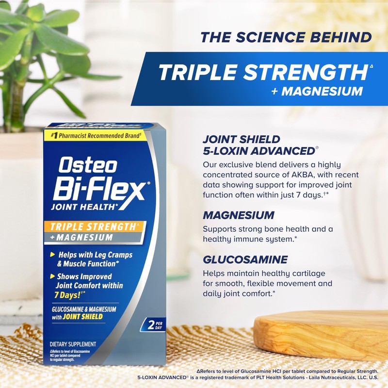 Osteo Bi-Flex Triple Strength Glucosamine Supplement with Magnesium, Improve Joint