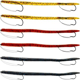 VMSIXVM Fishing Lures Bass Lures, Weedless Pre Rigged Bionic Sinking Bass Fishing Lure Soft Plastic Swimbaits for Trout, Walleye, Crappie, Fishing Worm Swim Baits Minnows for Saltwater Freshwater