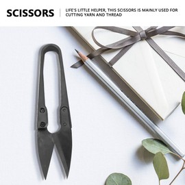 U Sewing Scissors Clippers, 12 Pieces Black Embroidery Thread Cutter Mini Small Snips Trimming Ideal for Household Use Stitch DIY Sewing Accessories