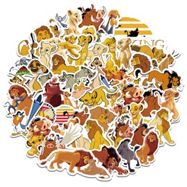 50pcs Cute Cartoon The Lion King Stickers for Kids Teens,Movie Sticker Vinyl Waterproof Stickers for Skateboard Laptop Luggage Fridge DIY Decal (szw)