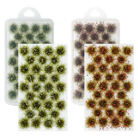 Cayway Miniature Grass Cluster, Static Grass Tuft Model Vegetation Groups for DIY Model Train Landscape Railroad Scenery Grass Tufts Flower (Green and Red)