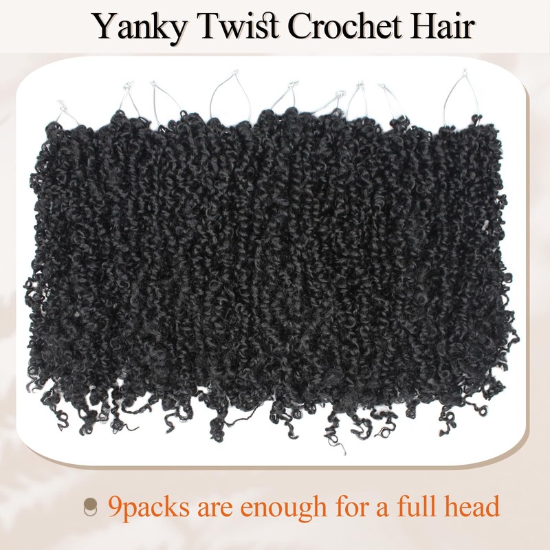 Haftaluv Yanky Twist Crochet Hair 10 Inch 9 Packs Pre