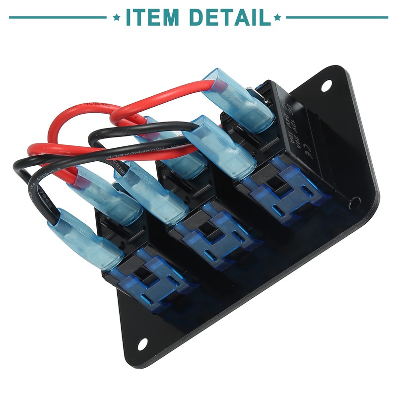 ACROPIX Car Boat 3 Gang Toggle Rocker Switch Control Panel