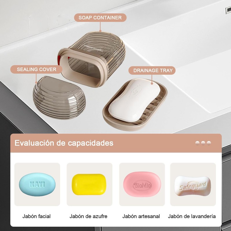 Jabonera de Viaje GAMAXIMA 129 Doble Capa Antideslizante y a